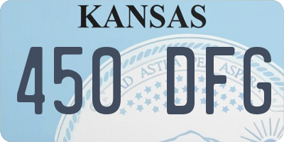 KS license plate 450DFG