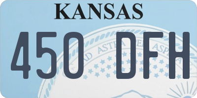 KS license plate 450DFH