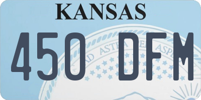 KS license plate 450DFM