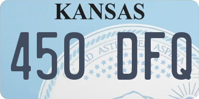 KS license plate 450DFQ