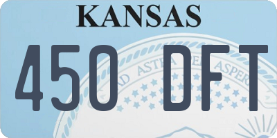 KS license plate 450DFT