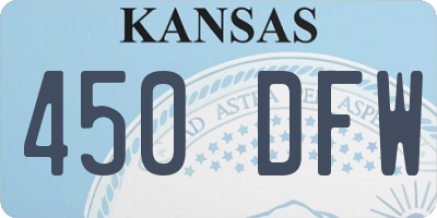 KS license plate 450DFW