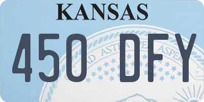 KS license plate 450DFY