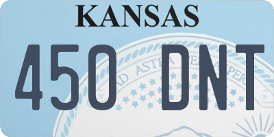 KS license plate 450DNT