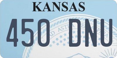 KS license plate 450DNU