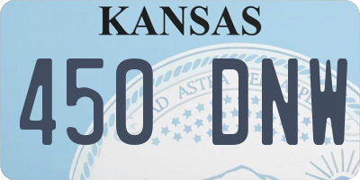 KS license plate 450DNW