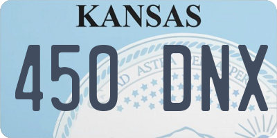KS license plate 450DNX