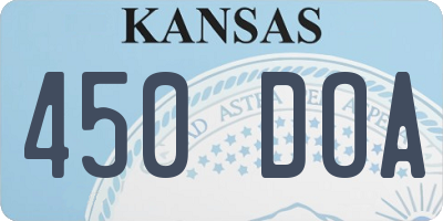 KS license plate 450DOA