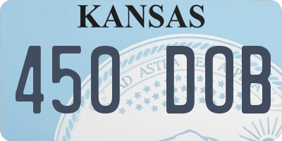 KS license plate 450DOB