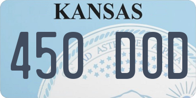 KS license plate 450DOD