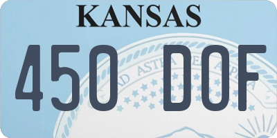 KS license plate 450DOF