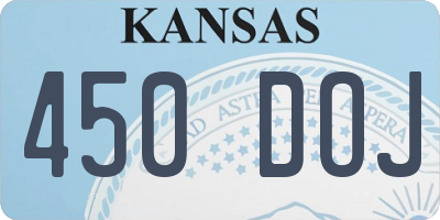 KS license plate 450DOJ