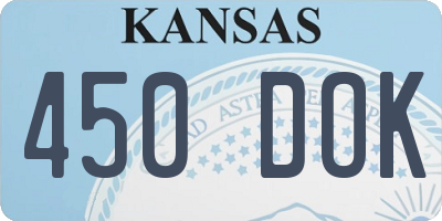 KS license plate 450DOK