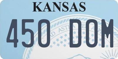 KS license plate 450DOM