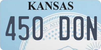 KS license plate 450DON