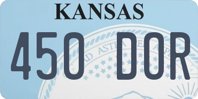 KS license plate 450DOR