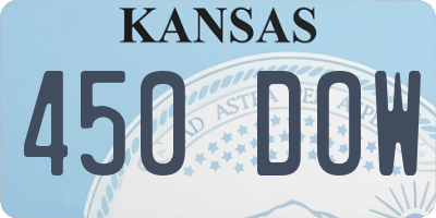 KS license plate 450DOW