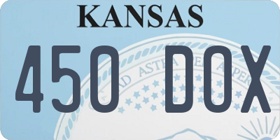 KS license plate 450DOX