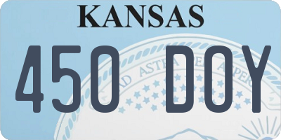 KS license plate 450DOY