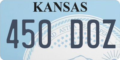 KS license plate 450DOZ