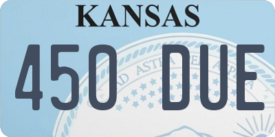 KS license plate 450DUE