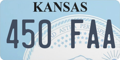 KS license plate 450FAA