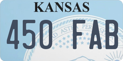 KS license plate 450FAB