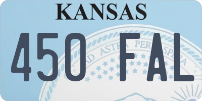 KS license plate 450FAL