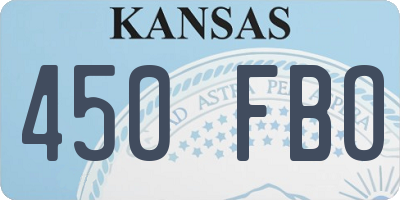 KS license plate 450FBO