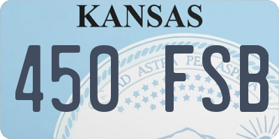 KS license plate 450FSB