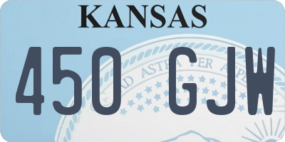 KS license plate 450GJW