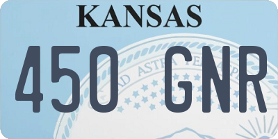 KS license plate 450GNR