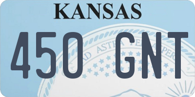 KS license plate 450GNT