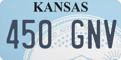 KS license plate 450GNV
