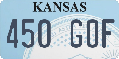 KS license plate 450GOF