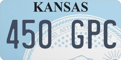 KS license plate 450GPC