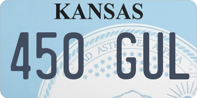 KS license plate 450GUL