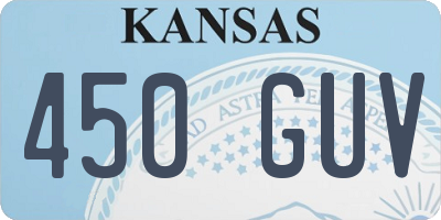 KS license plate 450GUV