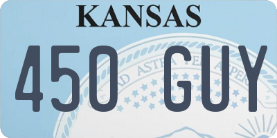 KS license plate 450GUY