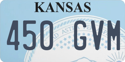 KS license plate 450GVM