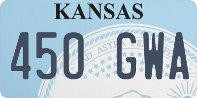 KS license plate 450GWA