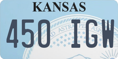 KS license plate 450IGW
