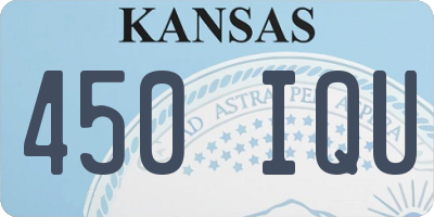 KS license plate 450IQU