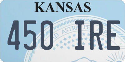 KS license plate 450IRE