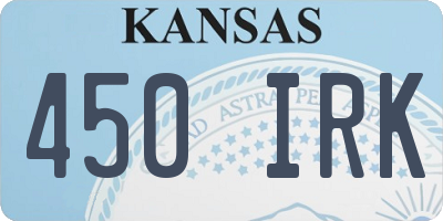 KS license plate 450IRK