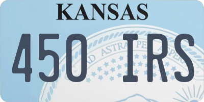 KS license plate 450IRS