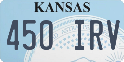 KS license plate 450IRV