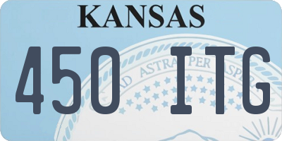 KS license plate 450ITG