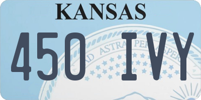 KS license plate 450IVY