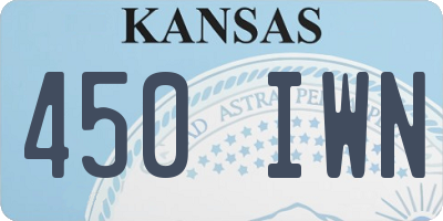 KS license plate 450IWN